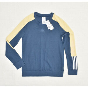 NEW Adidas Women Crew Neck Polyester Blue Size S Pullover Sweatshirt